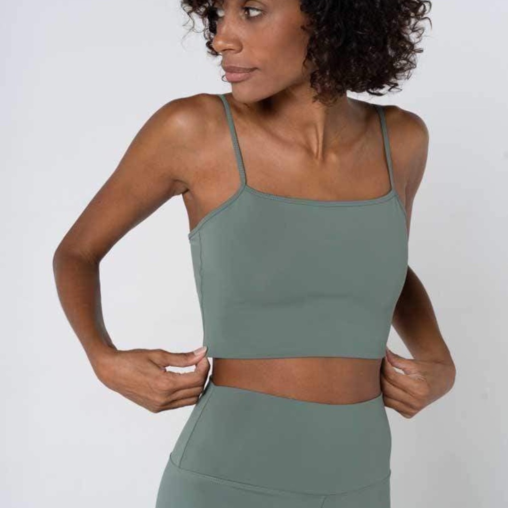 Yoga Crop Top - Sage Green Size XS